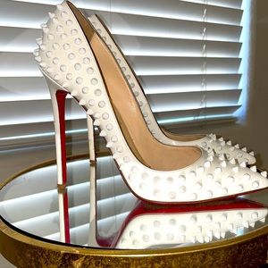 White Spiked Christian Louboutin